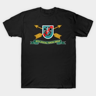 20th Special Forces Group - Flash w Br - Ribbon X 300 T-Shirt
